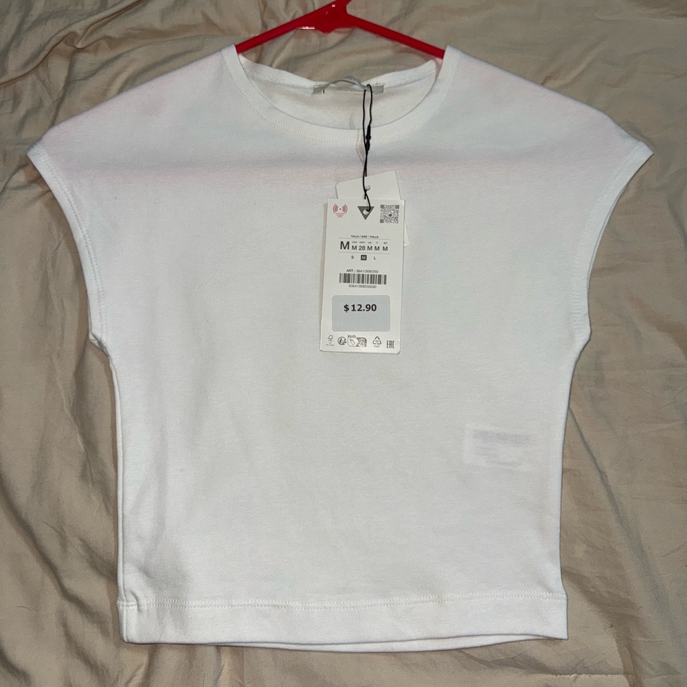ZARA Medium White Crop Top